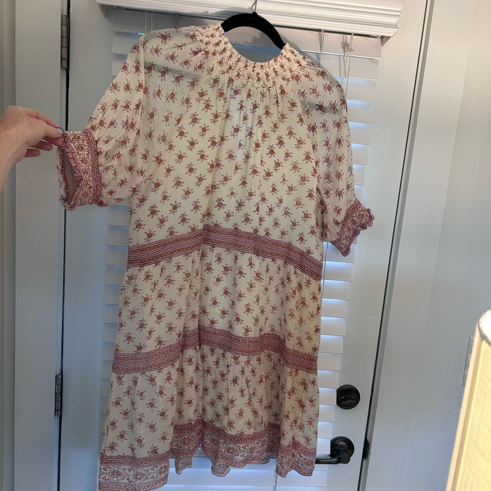 Saylor Smock Neck Floral Mini Dress